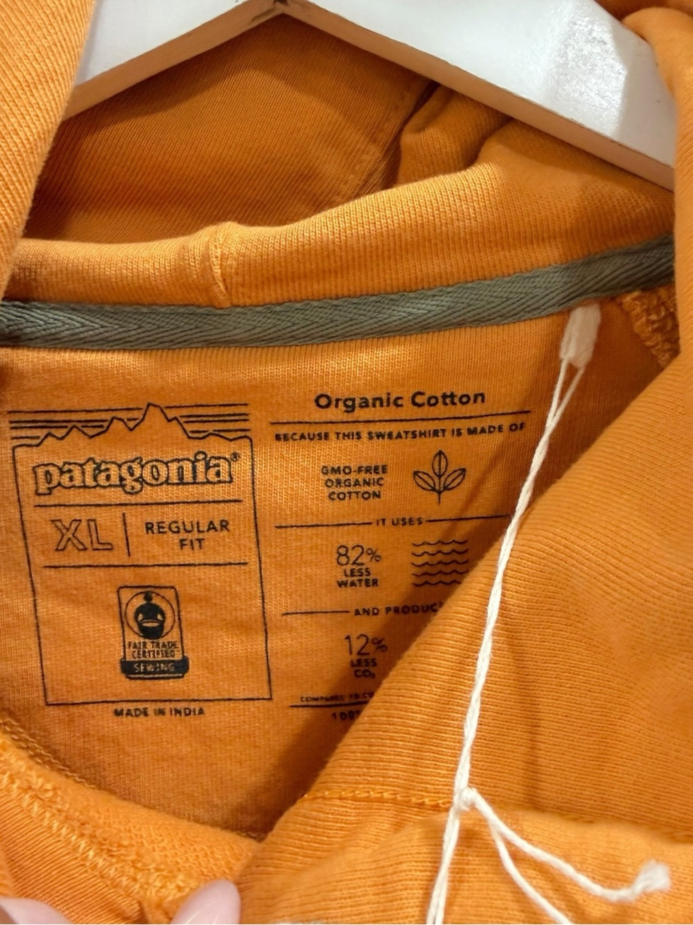 Patagonia Cloudberry Orange Pullover Back for Good Hoodie Wolf Graphic NWT Sz XL - Picture 5 of 14